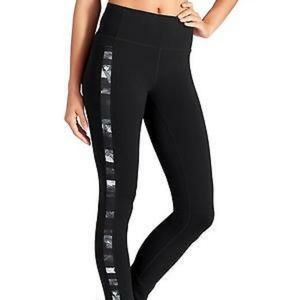 Athleta floral flow skinny up black leggings